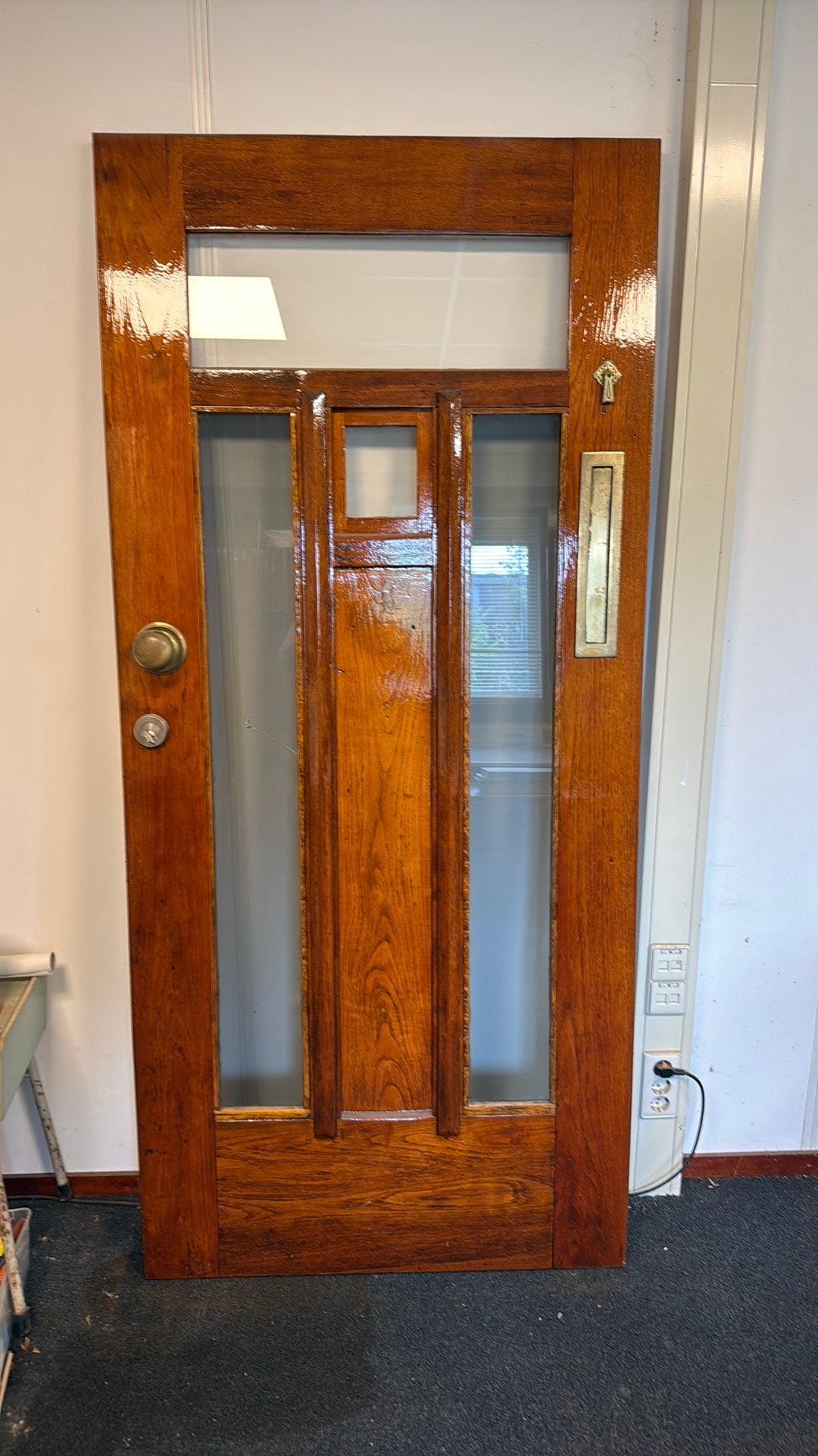 Teakhouten voordeur, Ophalen, Gebruikt, 80 tot 100 cm, Buitendeur