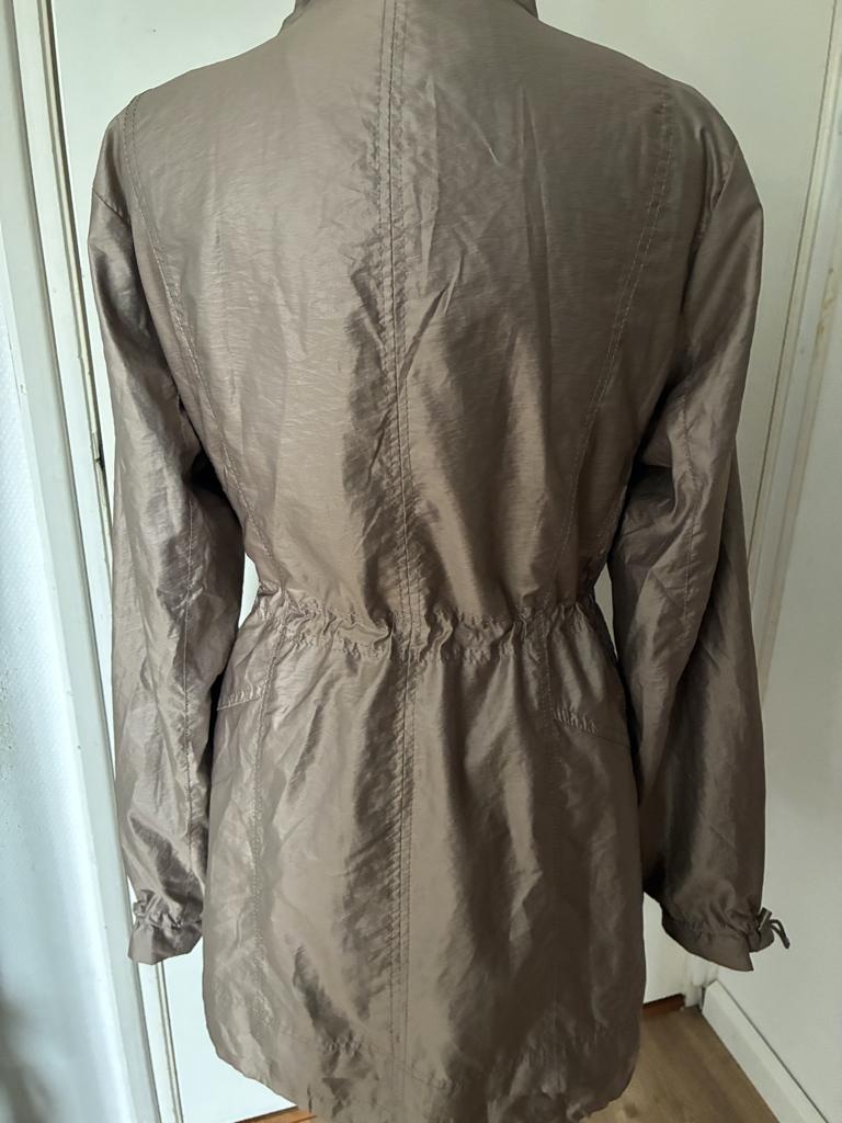 MISS ETAM tussenjas beige maat XL hoge kraag en rits, Beige, Maat 46/48 (XL) of groter, Ophalen of Verzenden, Zo goed als nieuw