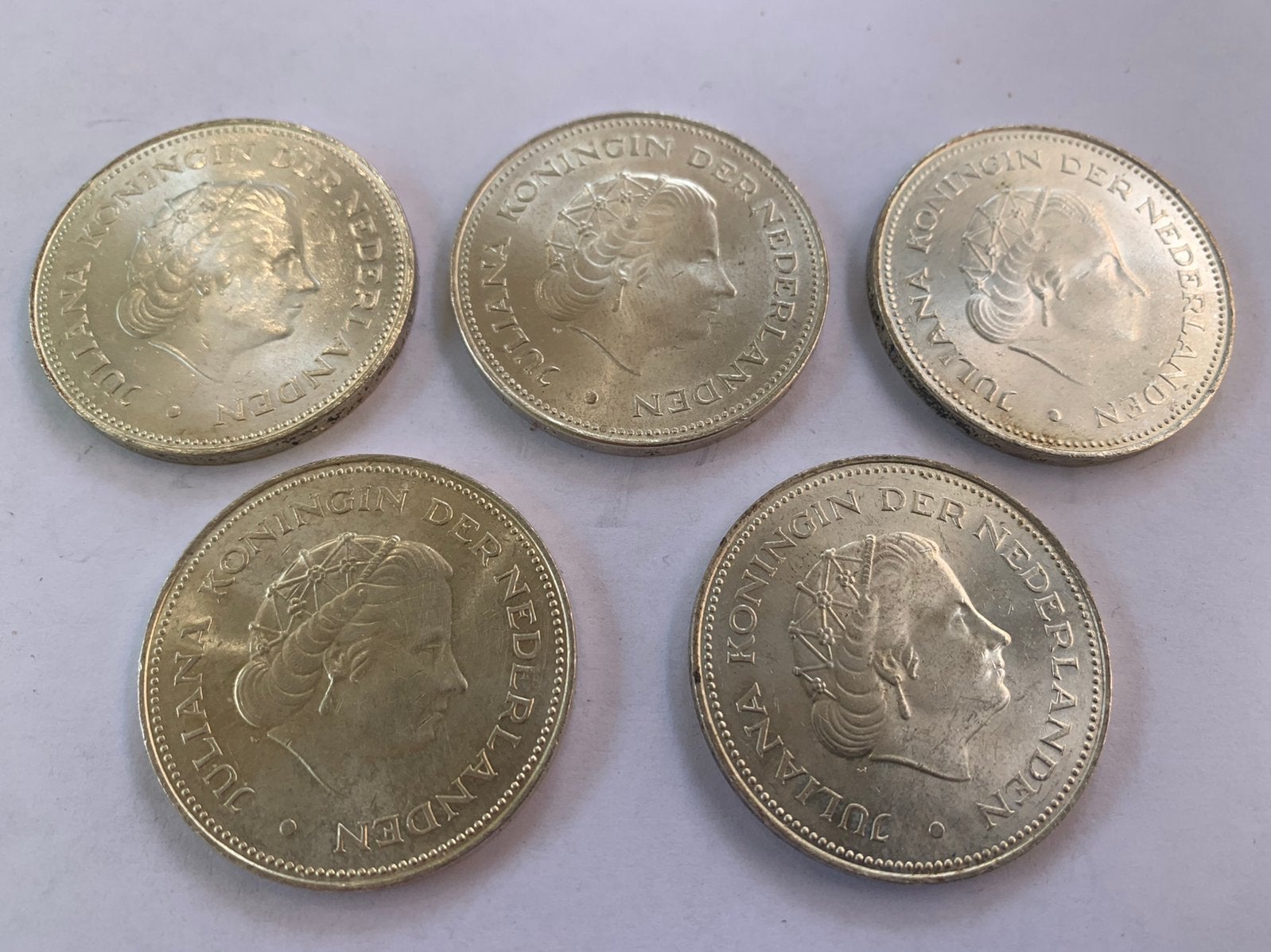 5 prachtige zilveren tientjes nederland herrijst 1945-1970, Ophalen of Verzenden, Koningin Juliana, 10 gulden