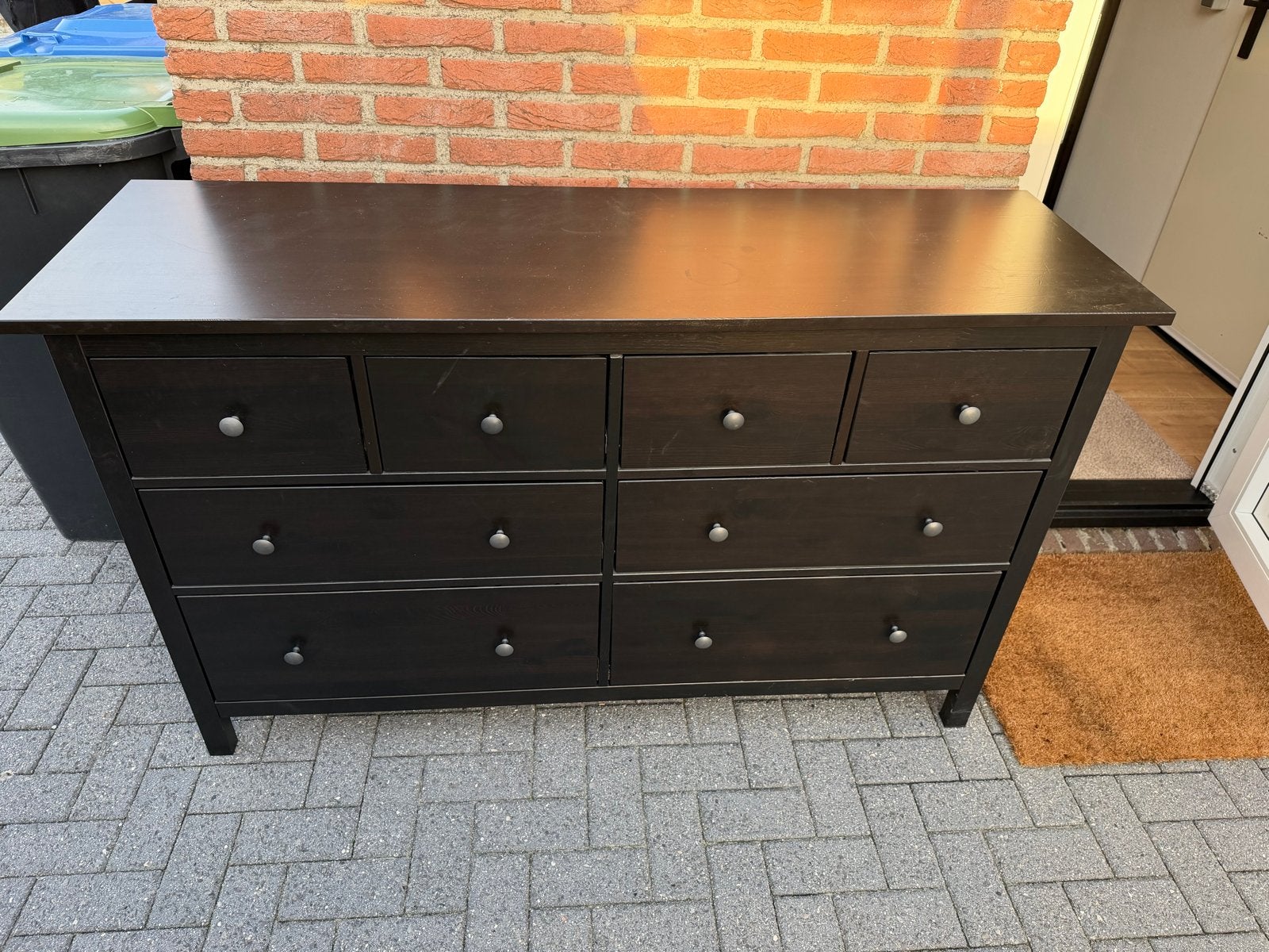 IKEA Hemnes ladekast/commode 8 lades zwart gebeitst, Ophalen, 5 laden of meer, 150 tot 200 cm, Zo goed als nieuw