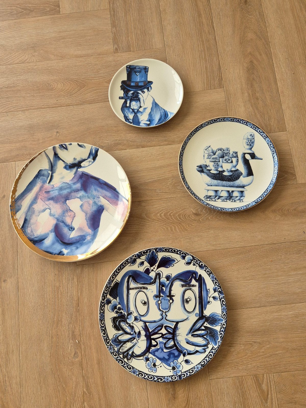 wandborden Heinen blauw, Ophalen