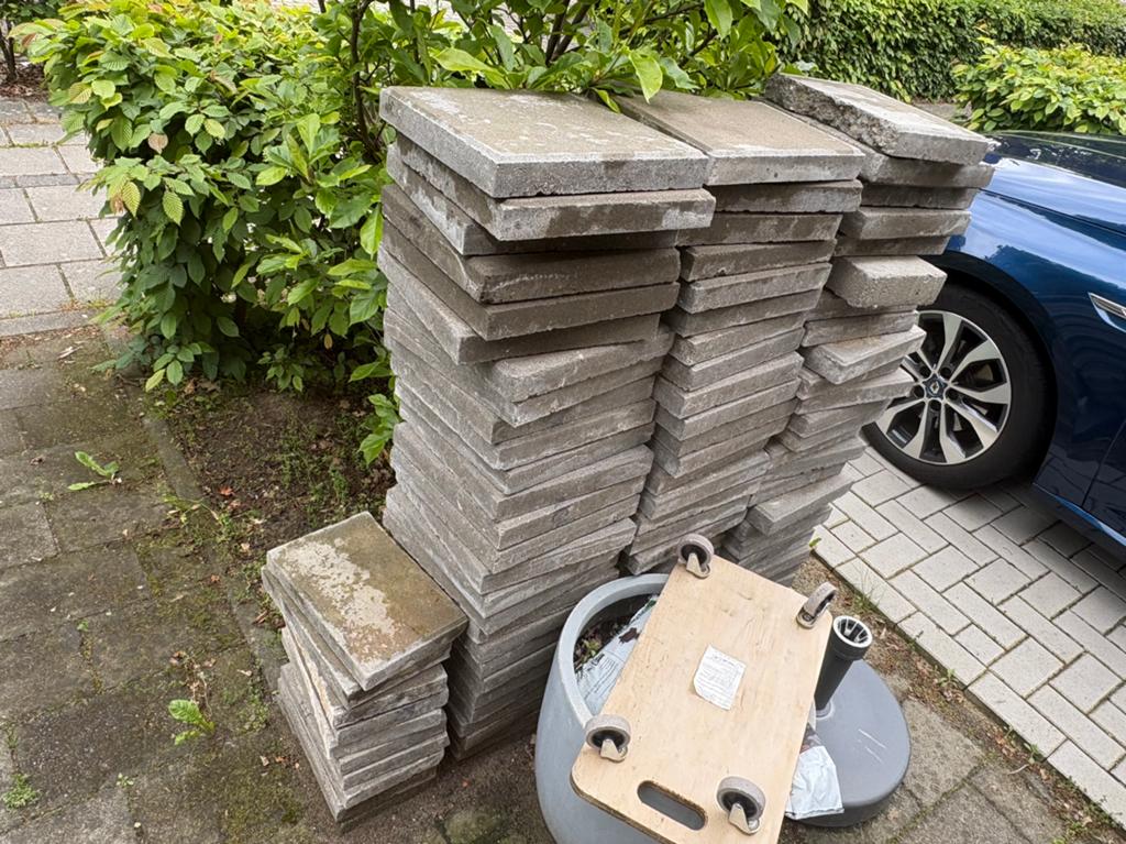 30x30 tegels - Gebruikte terrastegels, Tuin en Terras, Ophalen, Gebruikt, 10 m² of meer, Beton