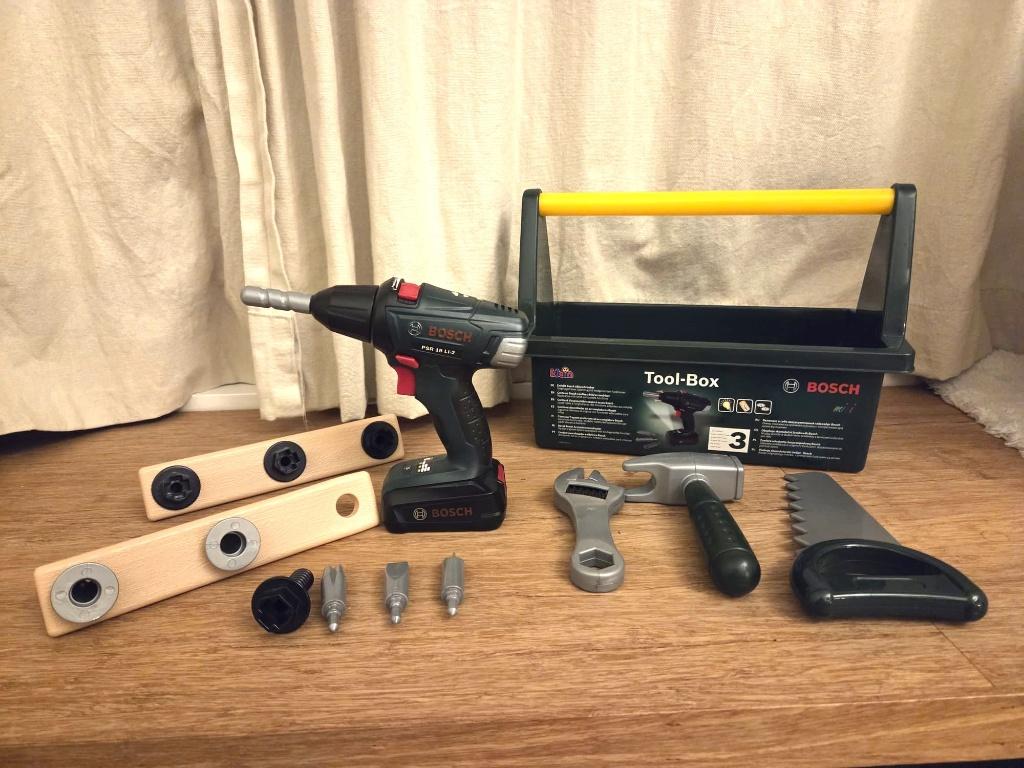Bosch Tool-Box — complete speelgoedgereedschapsset, Ophalen, Gebruikt, Bouwen, Met licht