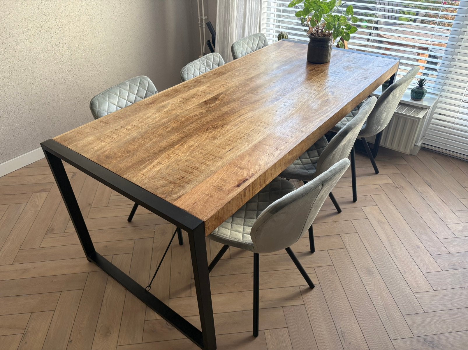 Mooie eettafel 200x90, Ophalen, 50 tot 100 cm, Zo goed als nieuw, 150 tot 200 cm