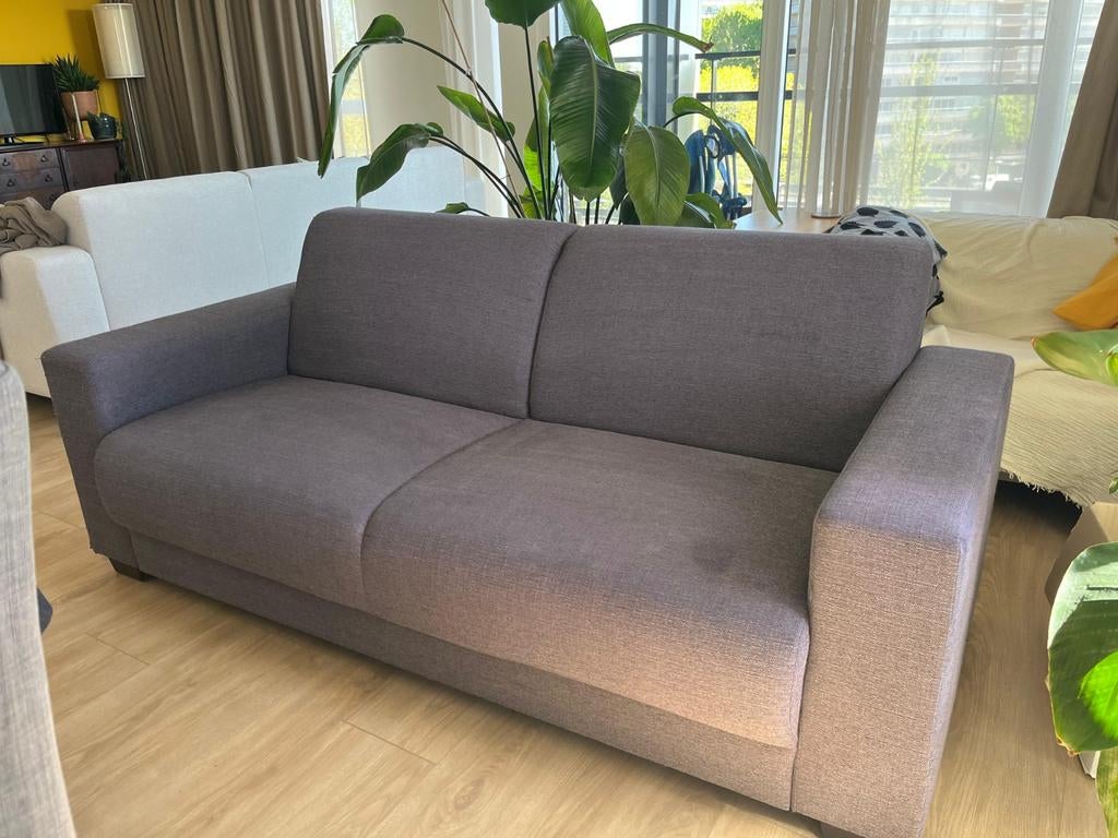 Grijze tweezitsbank, Ophalen, Gebruikt, 150 tot 200 cm, Tweepersoons