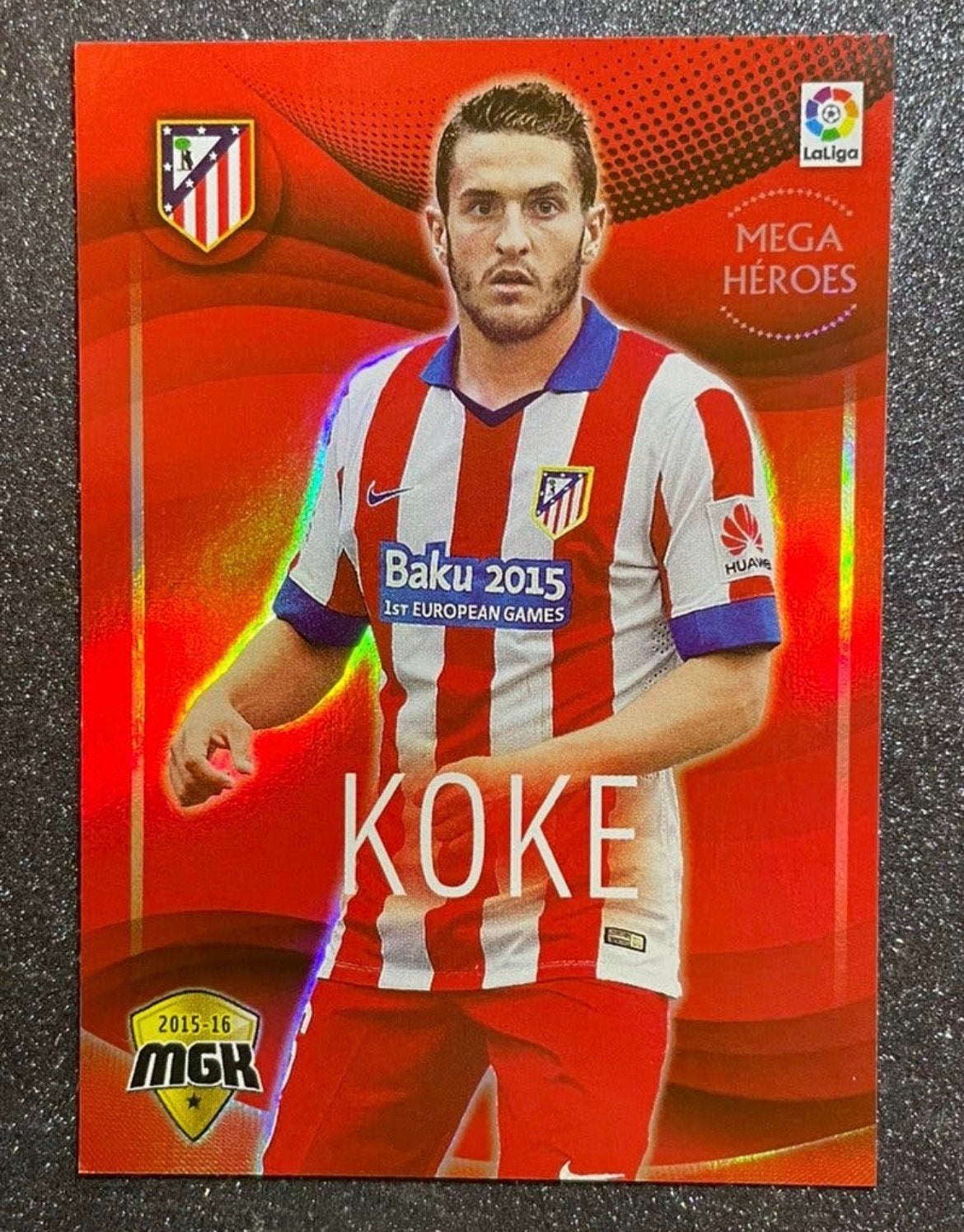 Panini La Liga MGK 2015/16 MEGA HEROES KOKE ATLÉTICO MADRID, Verzamelen, Verzenden, Zo goed als nieuw, Buitenlandse clubs, Poster, Plaatje of Sticker