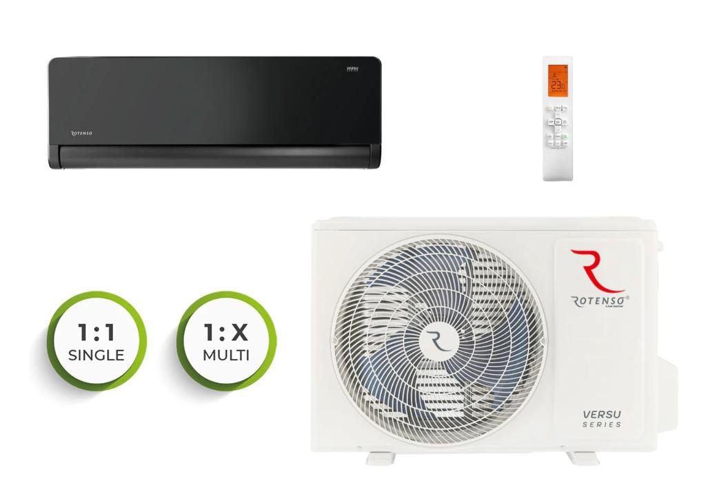 Rotenso Airco 3,5 kW - Versu Black Mirror