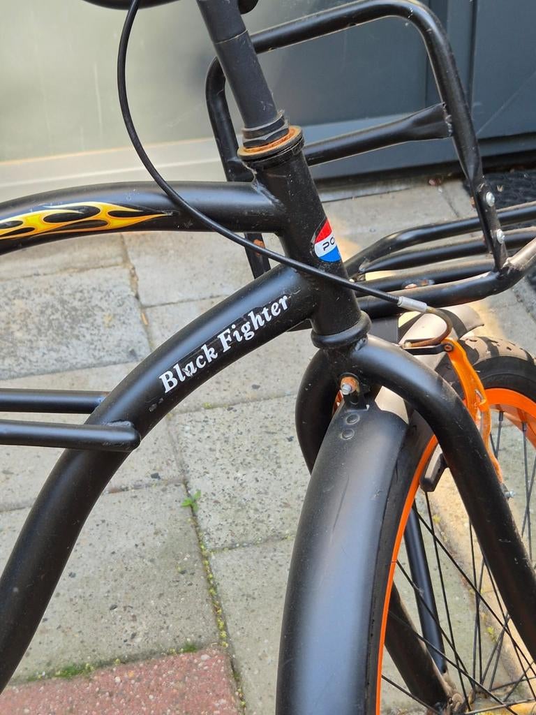 Popal Black Fighter Jongensfiets - Stoere Zwarte Fiets, Fietsen en Brommers, Ophalen