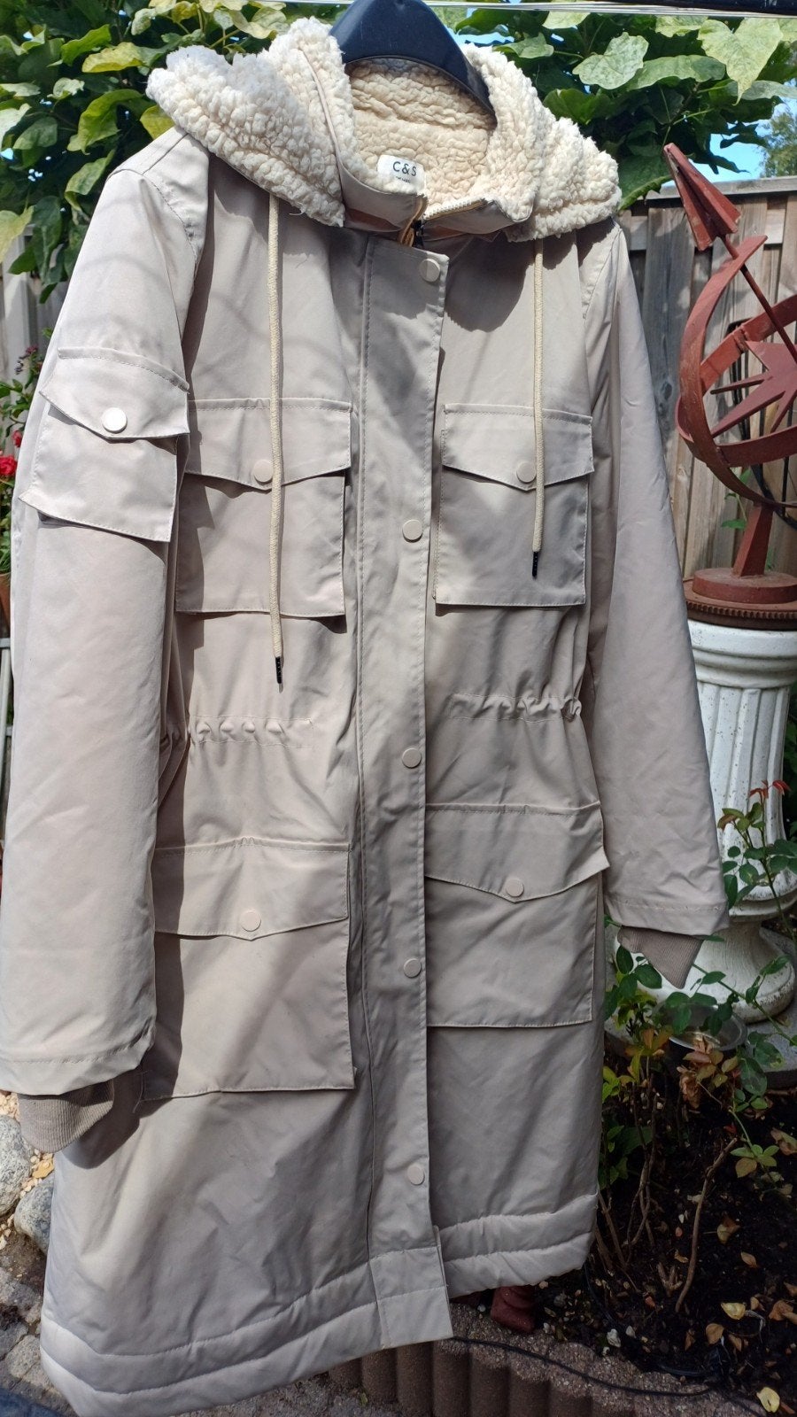 Prachtige XL Camel Garvan Jas met Bont Gevoerd, Garvan, Beige, Maat 46/48 (XL) of groter, Ophalen of Verzenden