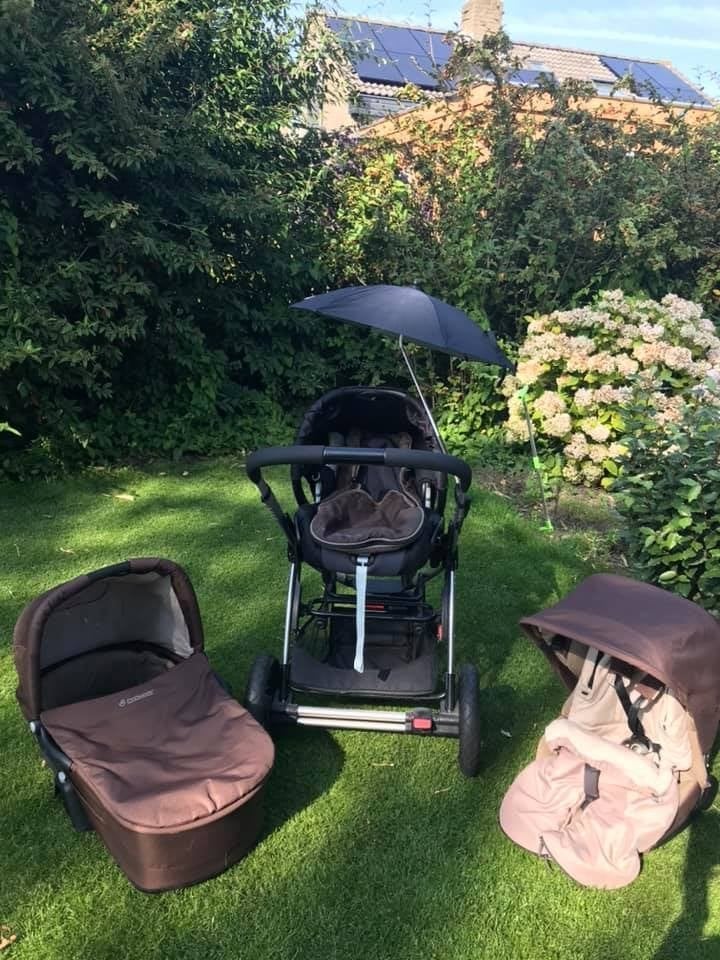 Maxi-Cosi Mura kinderwagenset met reiswieg, buggy-inzet, etc, Ophalen, Gebruikt, Verstelbare duwstang, Combiwagen