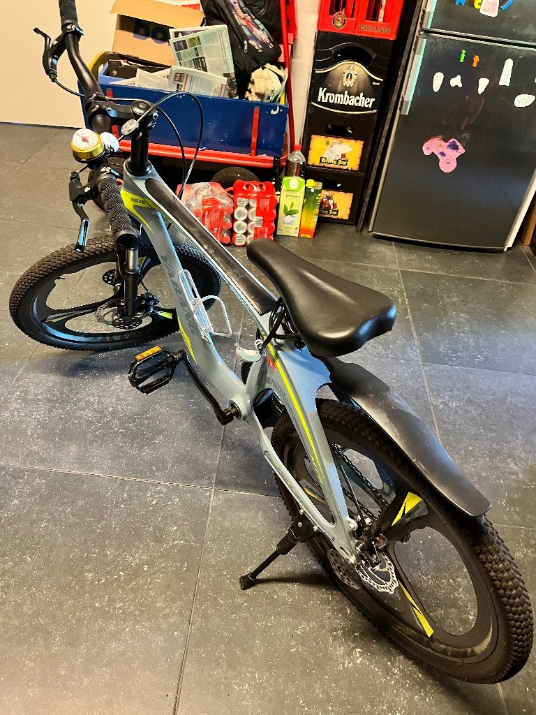 Blauwe kinderfiets, Ophalen, Gebruikt, Schijfrem, 16 tot 20 inch