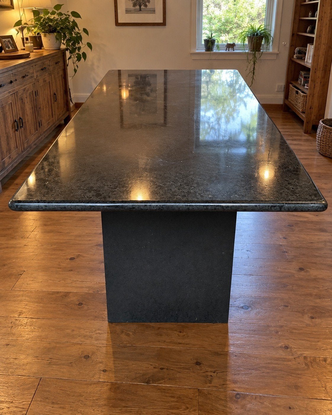 Eetkamertafel natuursteen - 200x90 cm, Huis en Inrichting, Ophalen, Overige materialen, Gebruikt, 50 tot 100 cm