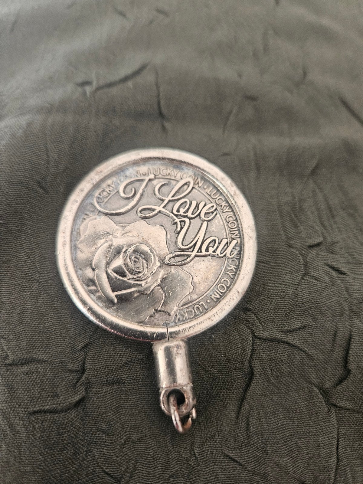 Lucky Coin 'I Love You' - Geluksmuntje met Liefdesboodschap, Ophalen of Verzenden, Gebruikt