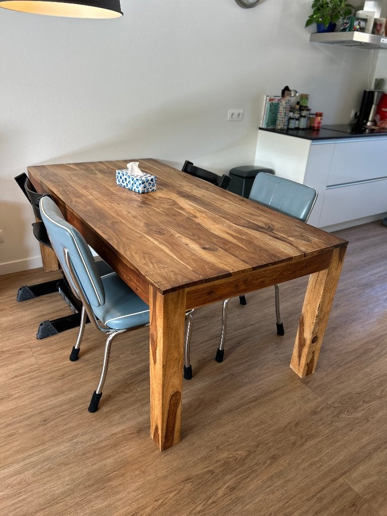 Eettafel | Hardhout | gratis ophalen op 19 november, Huis en Inrichting, Ophalen, Gebruikt, Teakhout, 50 tot 100 cm