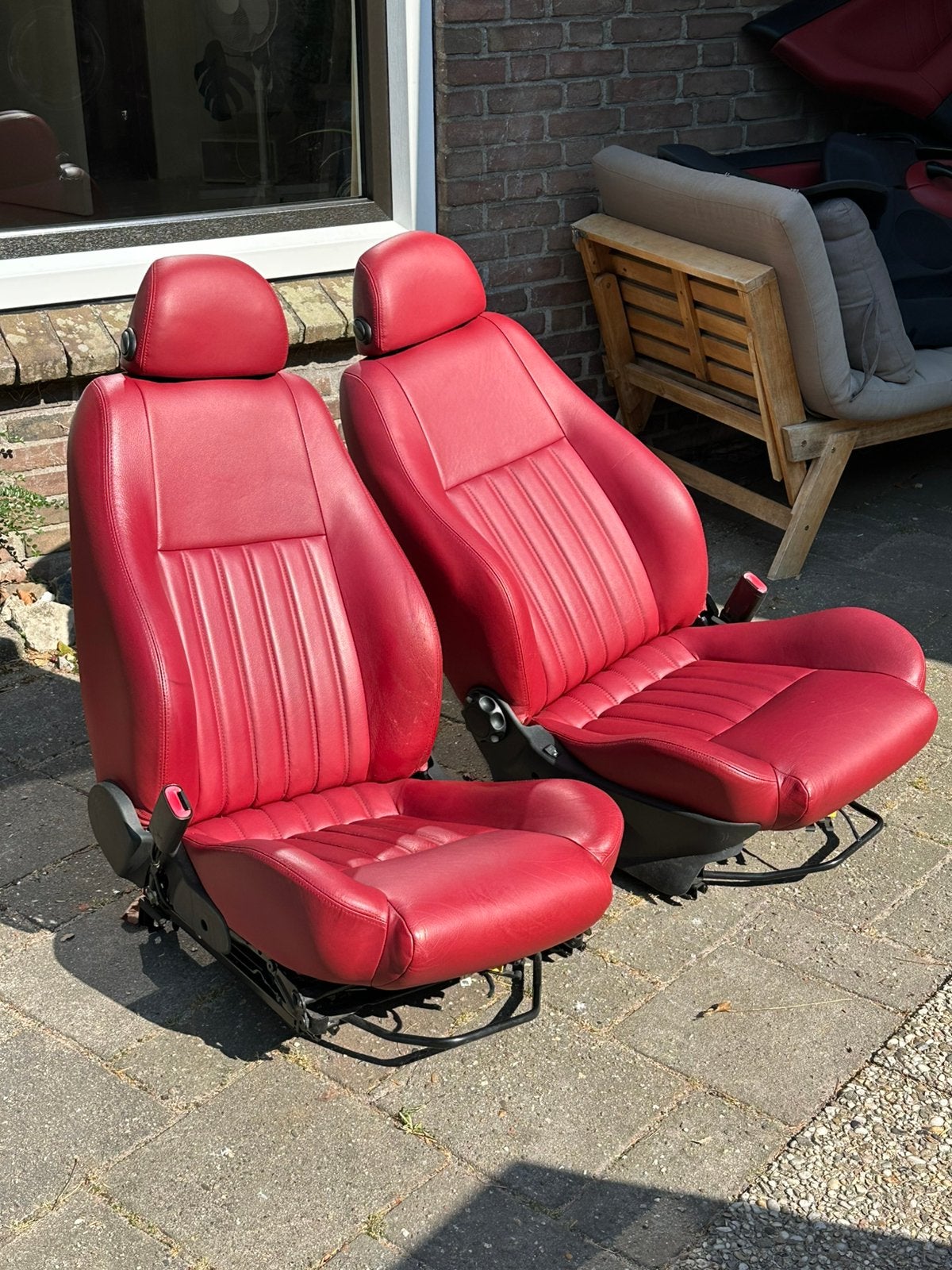 2x Alfa Romeo 147 Voorstoel Rood Leder, Ophalen, Alfa Romeo