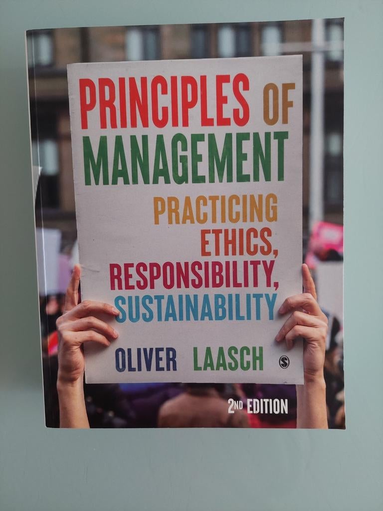 Studieboek Principles of Management, z.g.a.n., Zo goed als nieuw, Gamma, Oliver Laasch, HBO