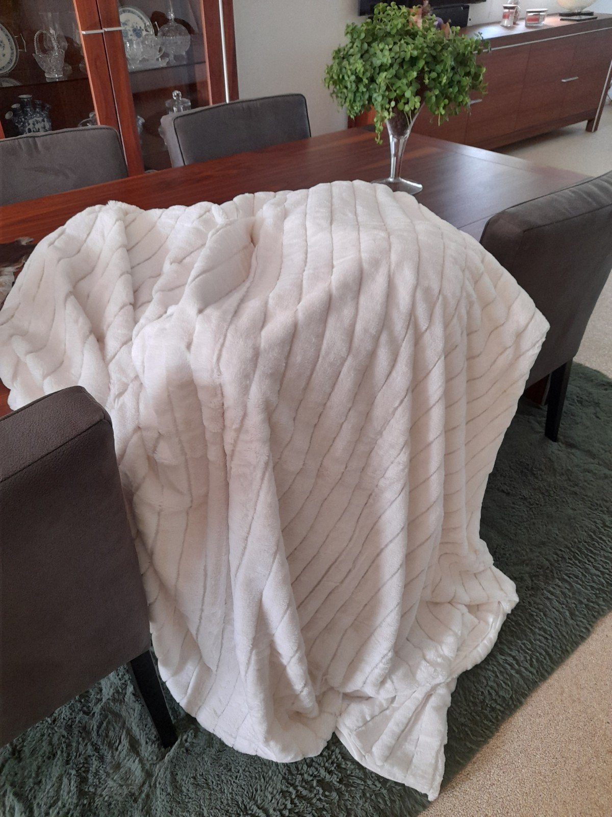Nieuw Gevoerd Plaid 220x240cm - Vent du Sud, 220 cm, Wit, Nieuw, Ophalen of Verzenden