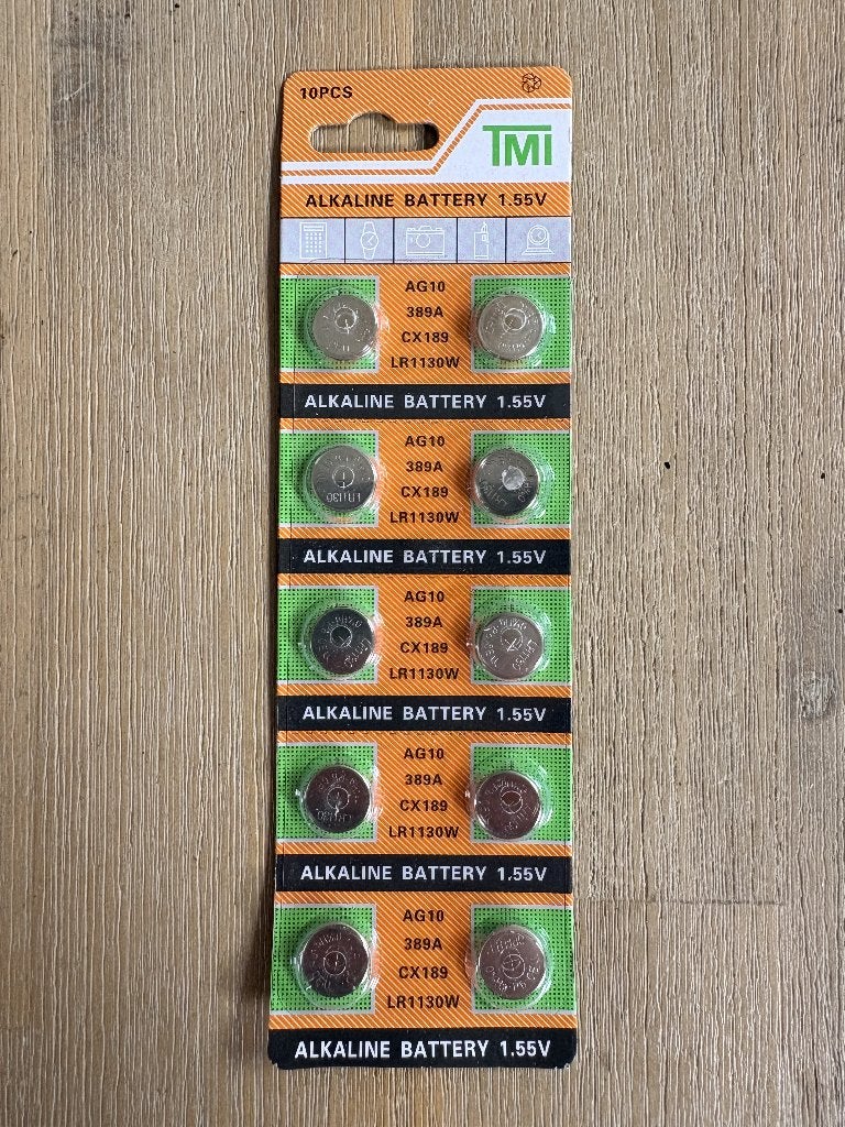 10 knoopcelbatterijen type AG10 / LR1130, Ophalen of Verzenden, Nieuw