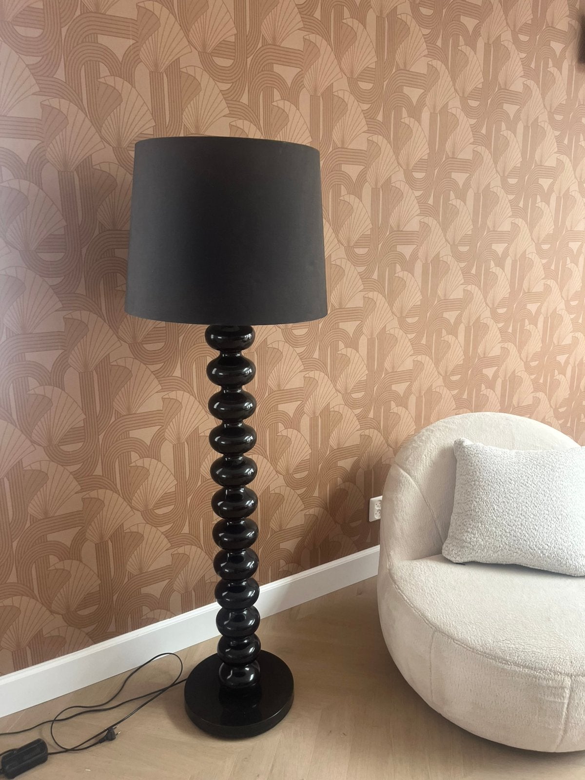 Supermooie bollen lamp met kap, Huis en Inrichting, Ophalen, Zo goed als nieuw, E27 (groot), 100 tot 150 cm