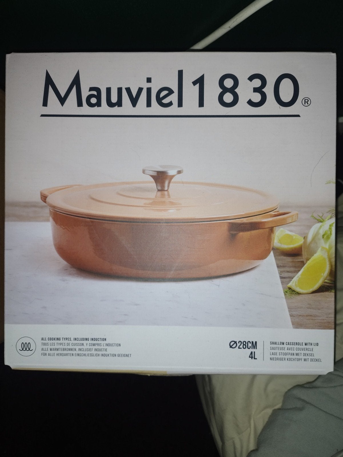 Mauviel 1830 Ondiepe Braadpan met Deksel - Ø28cm, 4L, Huis en Inrichting, Nieuw, Ophalen of Verzenden, Overige merken, Braadpan