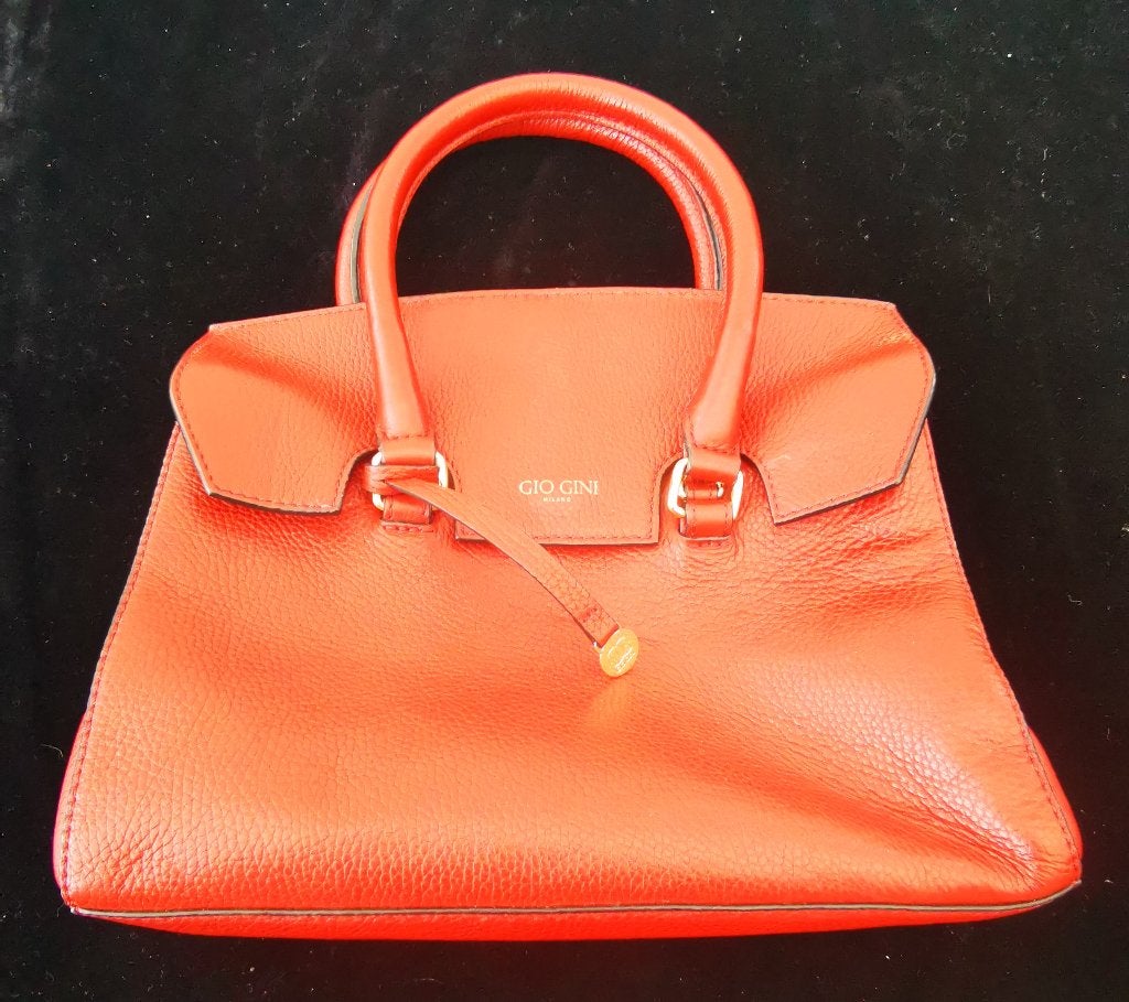 Italiaanse Leren dames Handtasshopper GIO GINI Milano, Ophalen of Verzenden, Gebruikt, Rood, Handtas