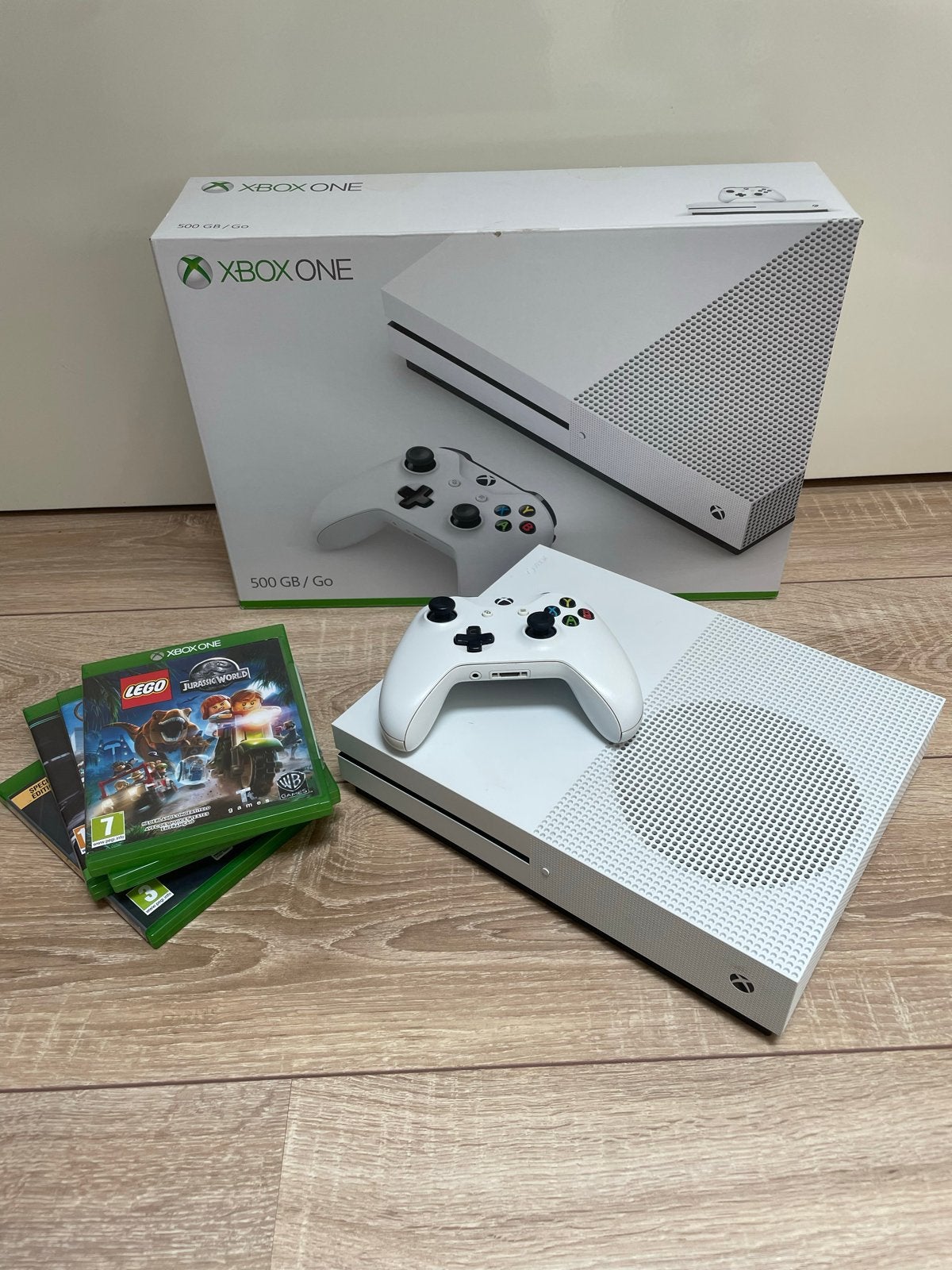 Xbox One S 500GB met controller en games, Overige genres, Eén computer, Ophalen of Verzenden, Zo goed als nieuw