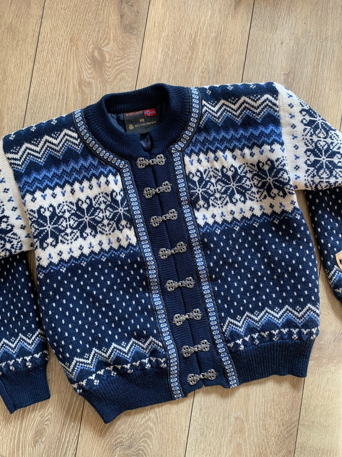 Windfjord of Norway wollen vest XS S windstopper met zakken, -, Blauw, -, Nieuw