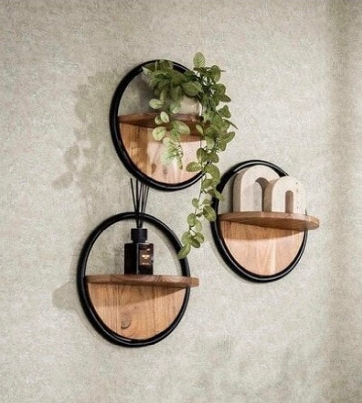 wandplanken met houten blad 3 st., Huis en Inrichting, Ophalen of Verzenden, Nieuw