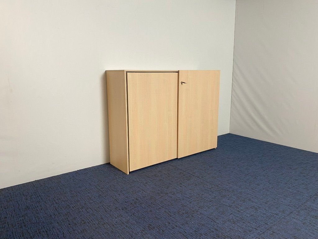 Schuifdeurkast Vepa, licht eiken, H 120 x B 160 x D 45 cm