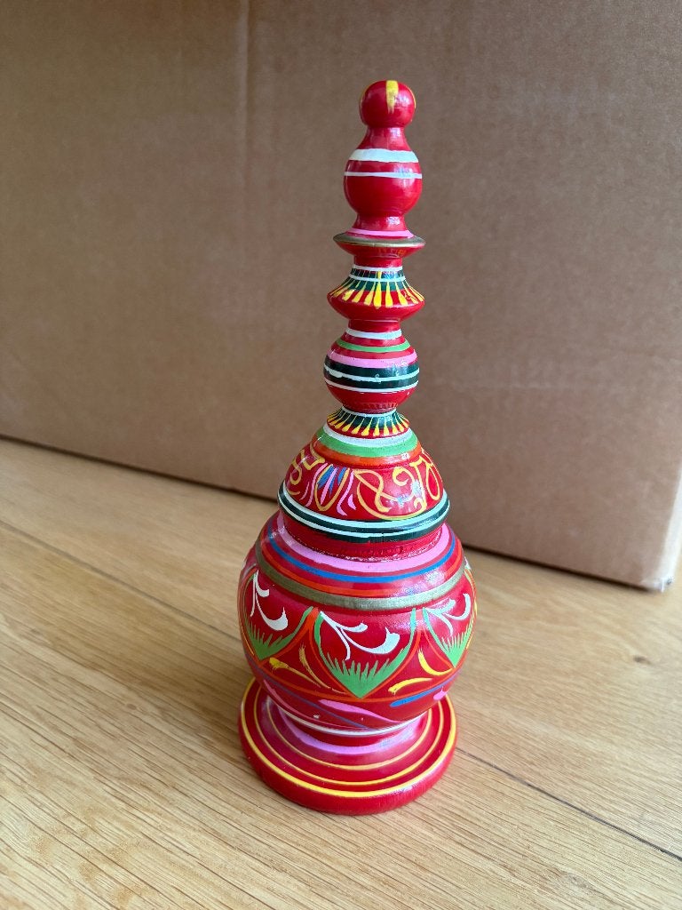 andbeschilderd houten decoratie India rood boho 23 cm, Ophalen of Verzenden, Nieuw