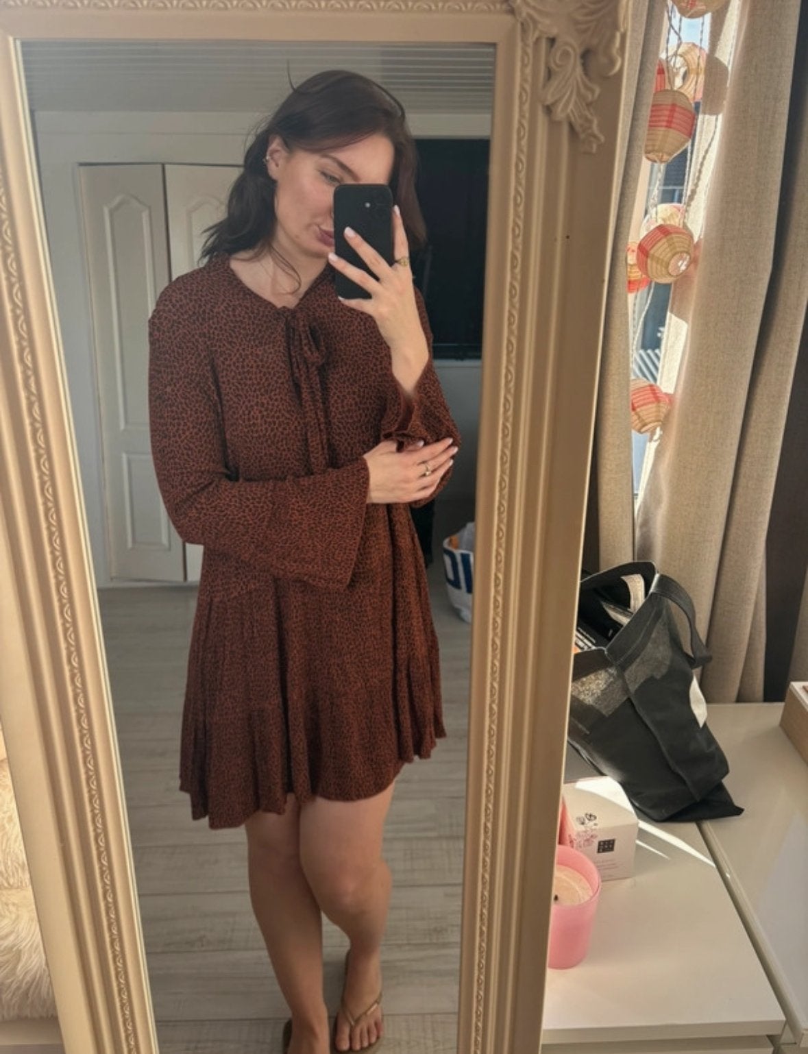 Pescara Jurkje met Panterprint - Maat XXL, Kleding | Dames, Bruin, Verzenden, Maat 46/48 (XL) of groter, Zo goed als nieuw