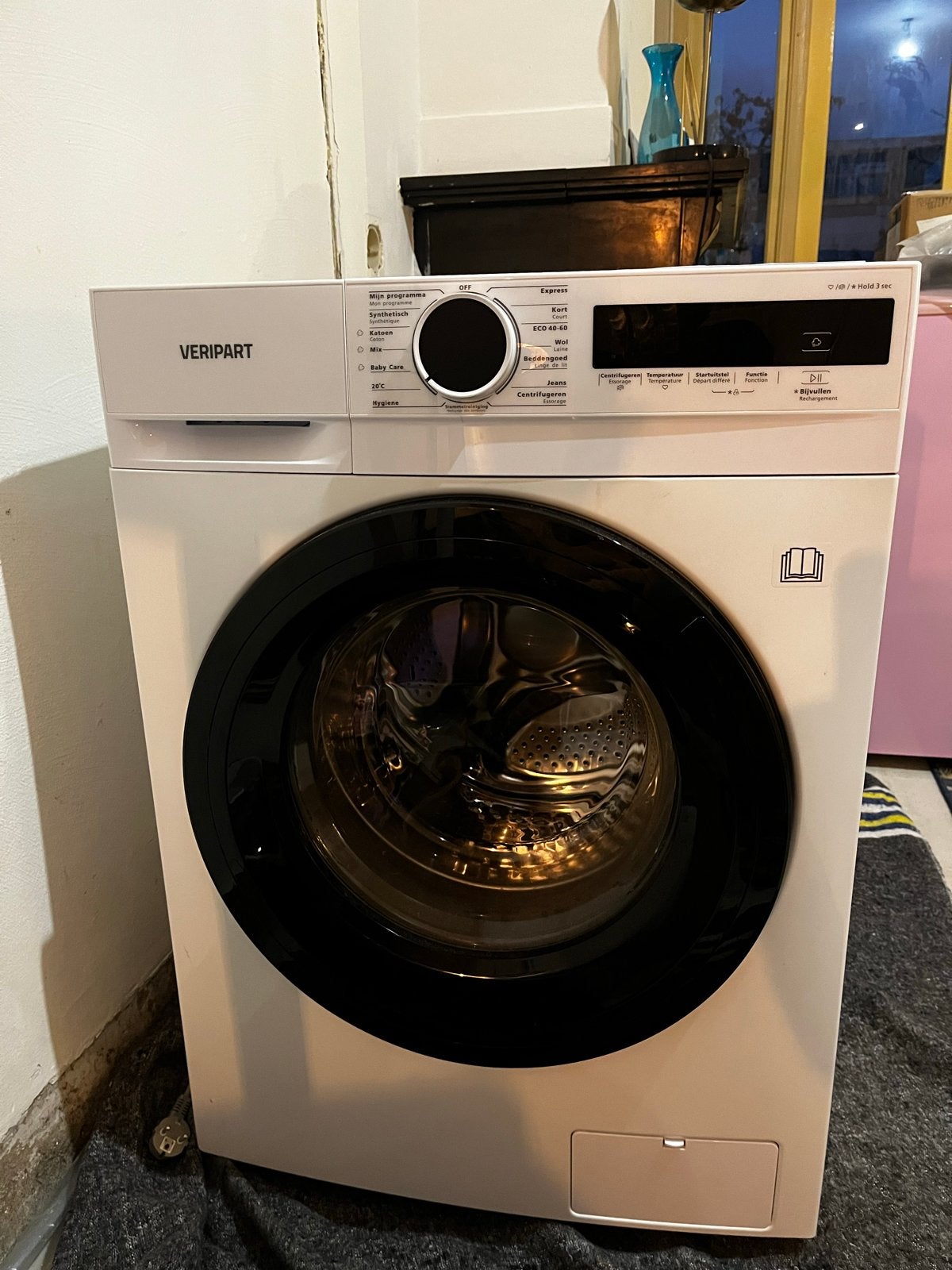 Veripart VPWM1400A19WNB Wasmachine, Ophalen, 1200 tot 1600 toeren, 8 tot 10 kg, Zo goed als nieuw