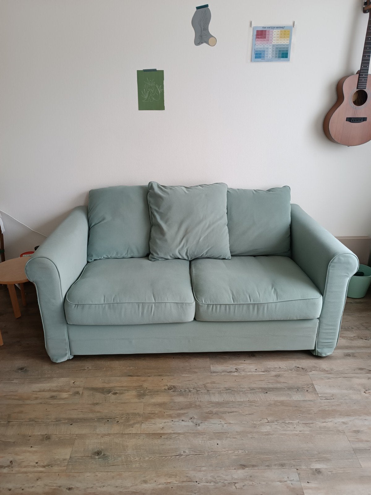 Gronlid IKEA 2-zitsbank - Lichtblauw/Groen, Ophalen, Modern, Comfortabel, Gebruikt, 150 tot 200 cm