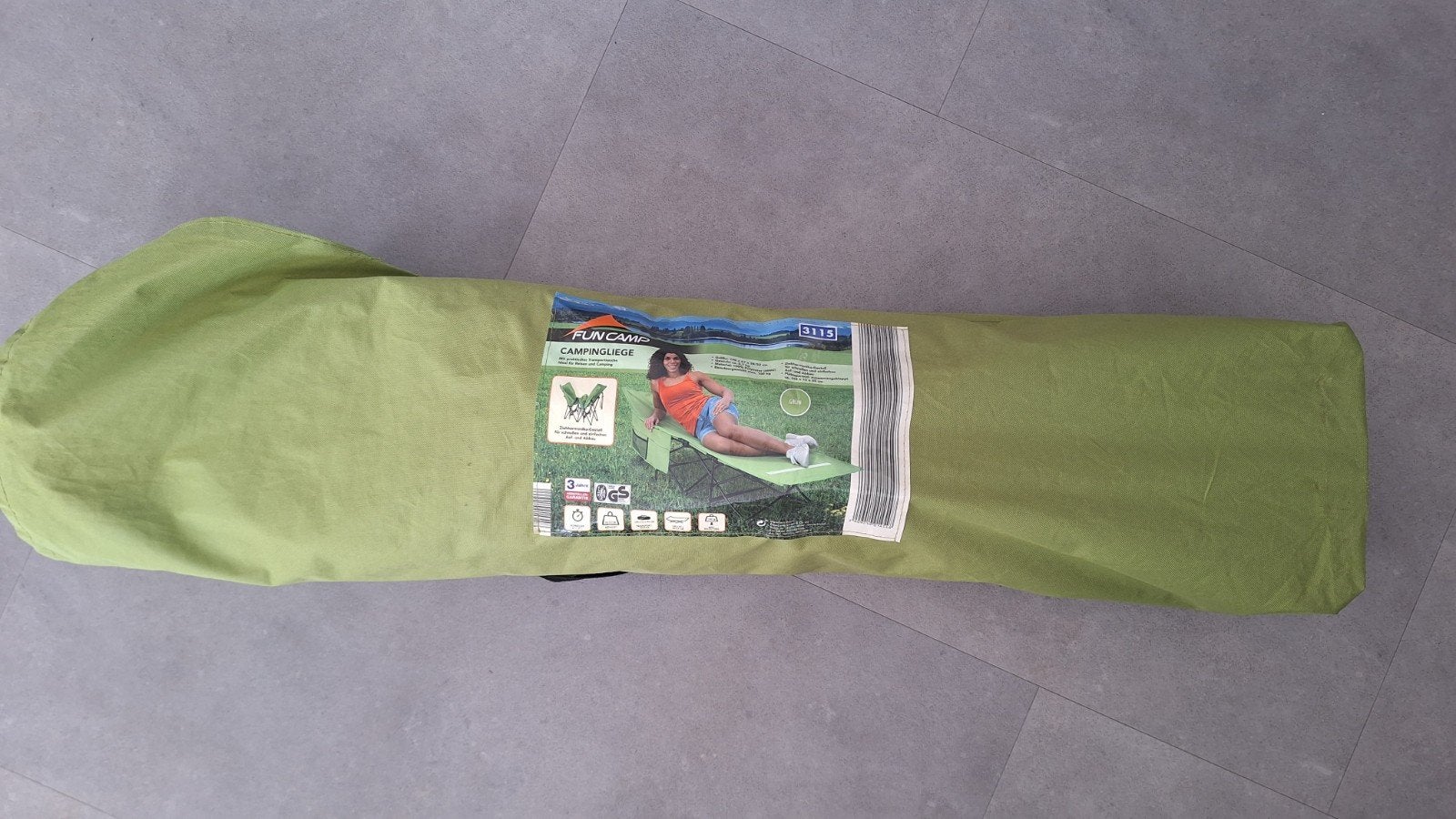 Fun Camp Campingbed/Ligstoel - Groen, Ophalen of Verzenden, Nieuw
