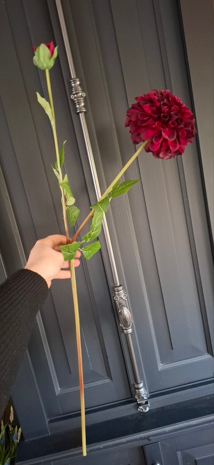 Zijden Dahlia Bourgondy, Ophalen of Verzenden, Nieuw, Binnen