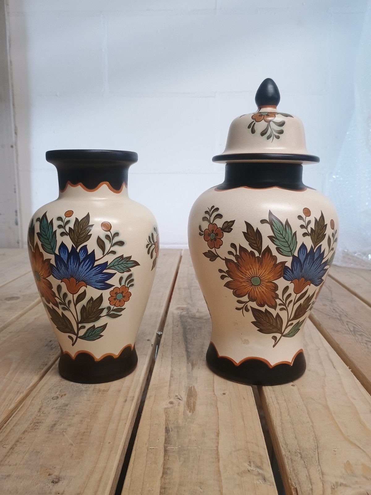 Gouda Flora - Gouda plateel Holland handwerk vazen., Antiek en Kunst, Antiek | Vazen, Ophalen