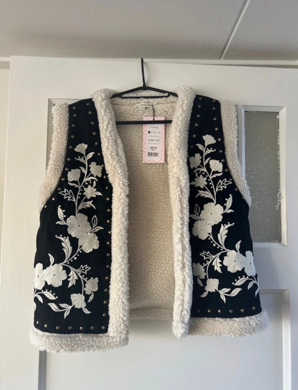 My Jewellery Gilet Zwart met Witte Borduring XS, Ophalen of Verzenden, Zo goed als nieuw, Maat 34 (XS) of kleiner, Zwart