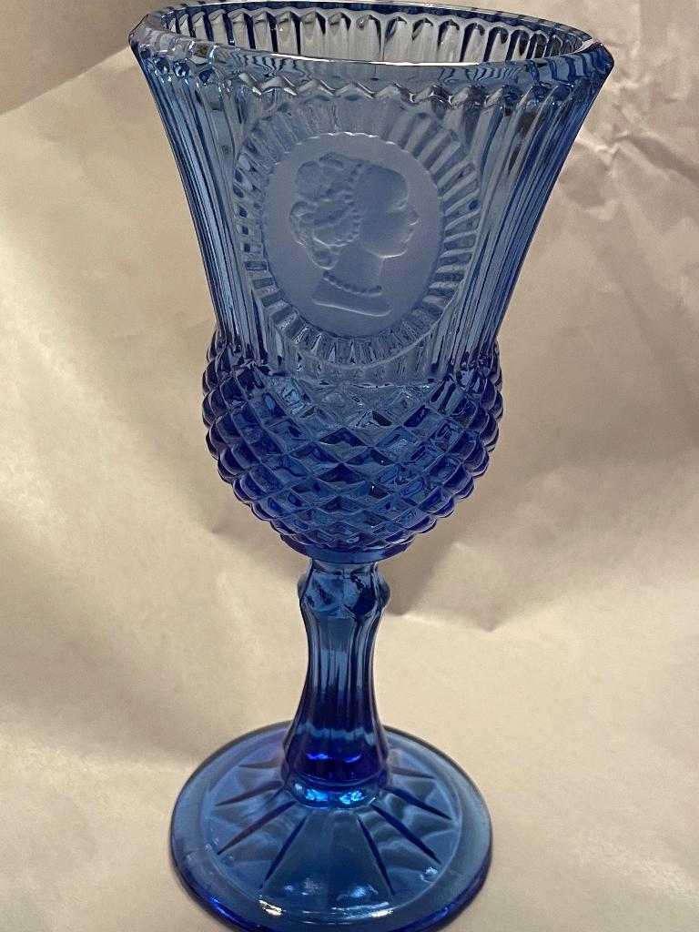 Vintage blauwe bokaal, Antiek en Kunst, Ophalen of Verzenden