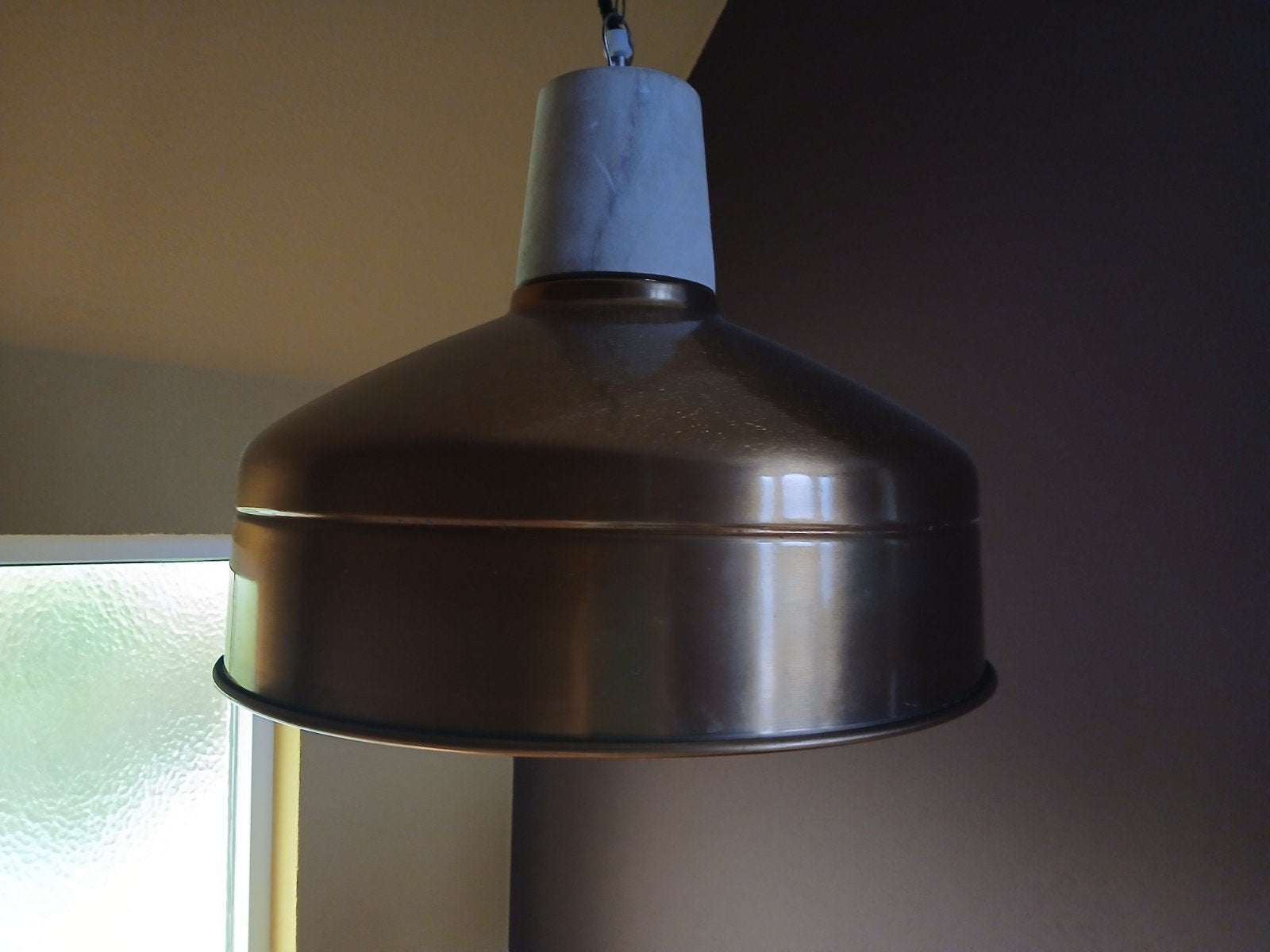 Industriële koperkleurige scheepslamp, Ophalen, E27 (groot), Zo goed als nieuw, Metaal