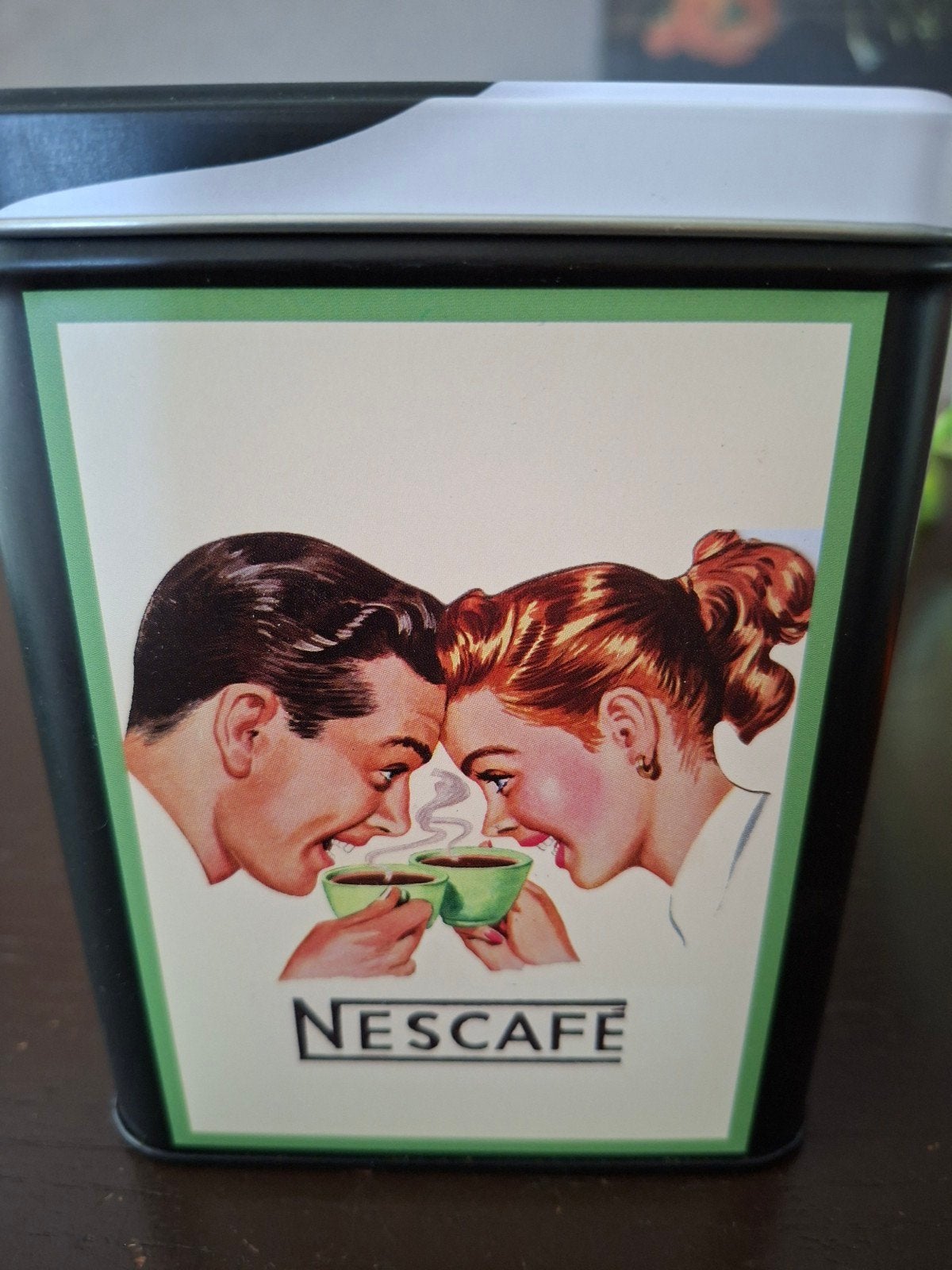 Vintage Nescafe blik - Koffieblik met retro afbeelding, Ophalen of Verzenden