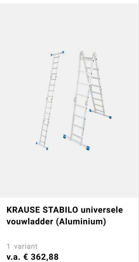 Krause Stabila Universele Vouwladder - Zo goed als nieuw, Ophalen, Zo goed als nieuw, Ladder, Opvouwbaar of Inschuifbaar