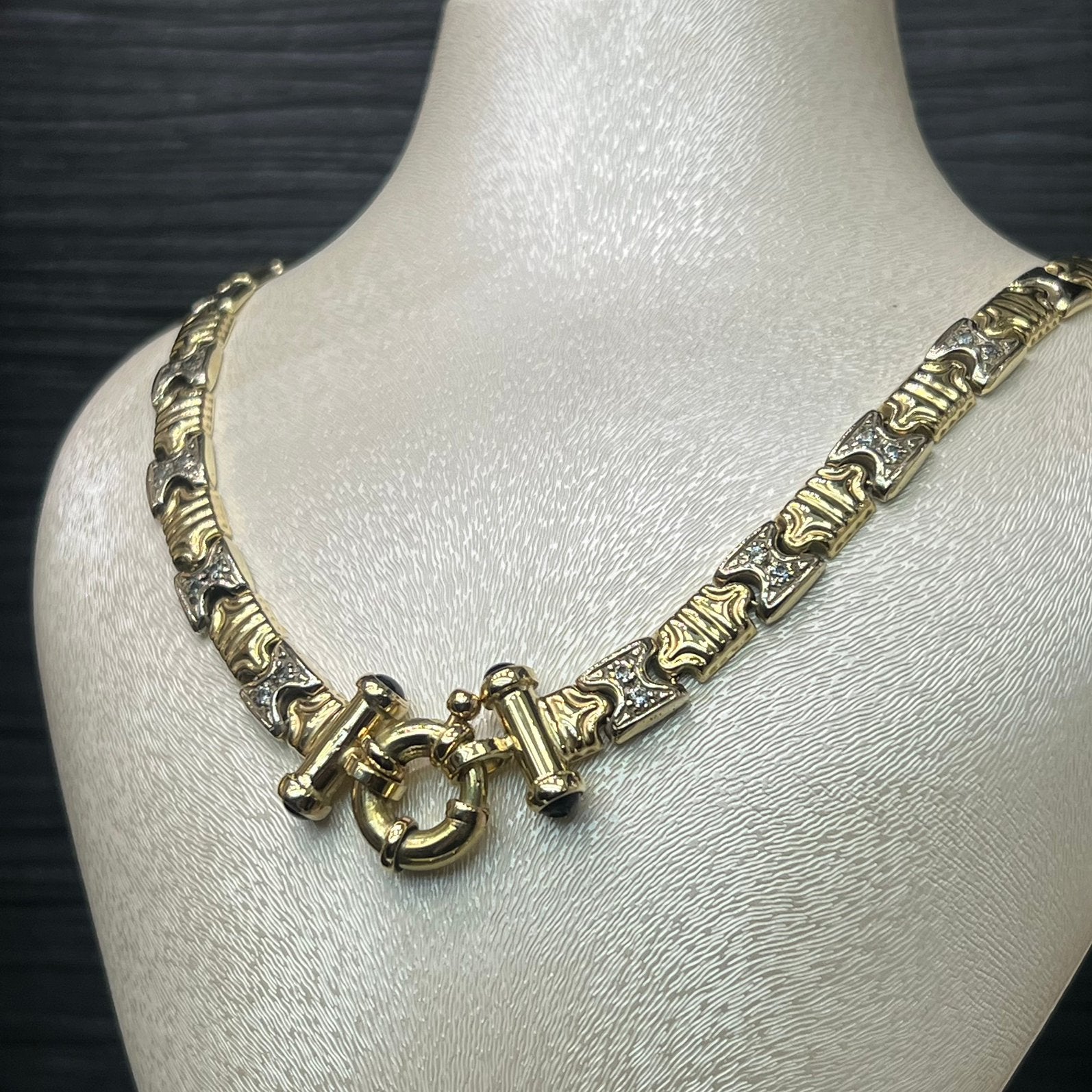 14k gouden ketting collier bvlgari schakel, Sieraden, Tassen en Uiterlijk, Kettingen, Ophalen of Verzenden, Zo goed als nieuw