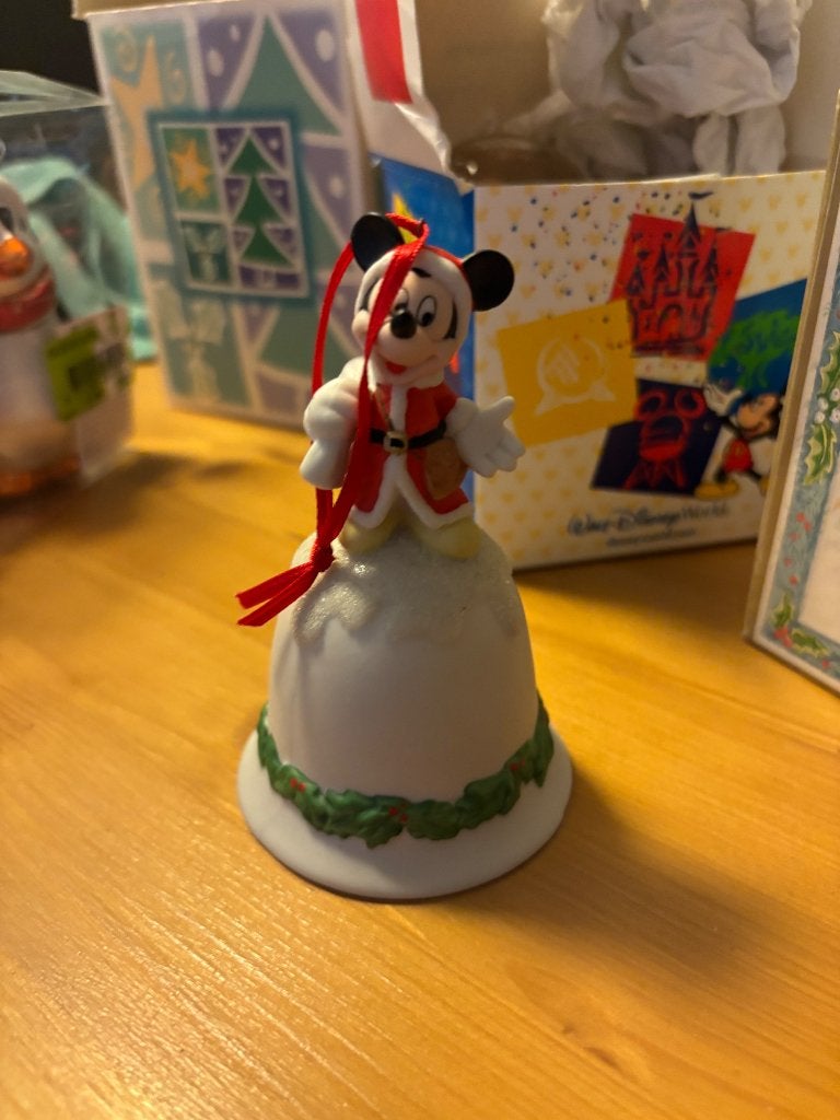 Kerstbel hanger wit Mickey Mouse Disney Paris, Ophalen, Zo goed als nieuw