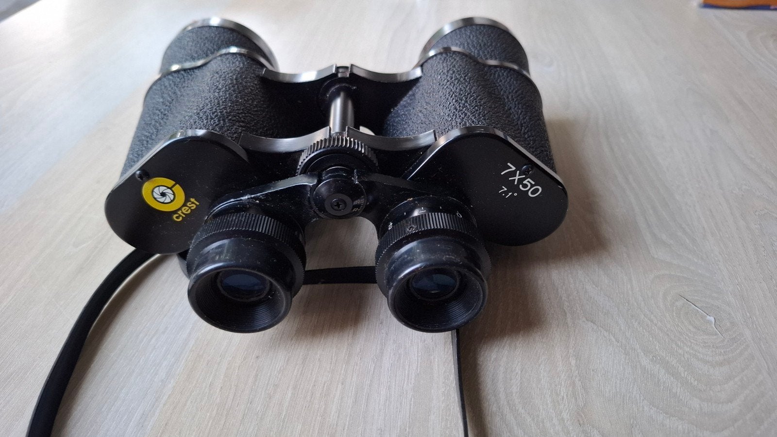 Crest 7x50 Verrekijker met Hoes en Lensdoppen, Ophalen, Gebruikt, Minder dan 8x, Porro (met knik)