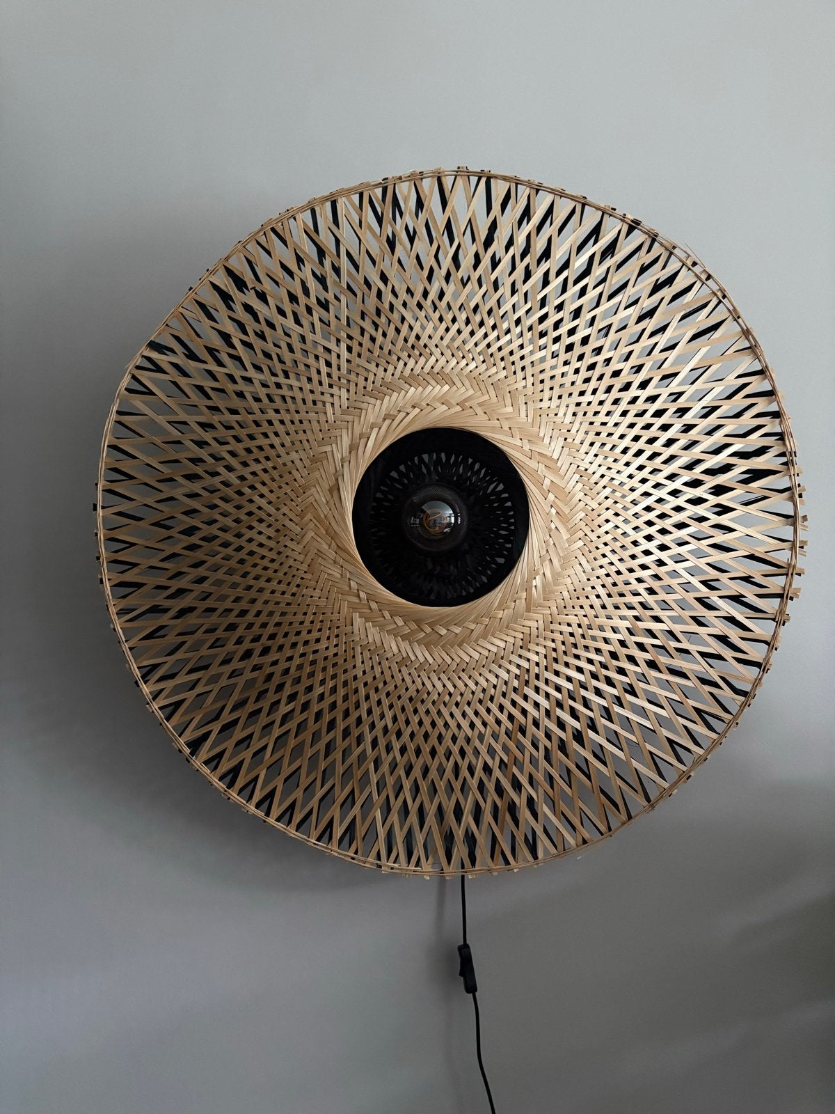2 XL rotan wandlampen van Good&Mojo, Ophalen, Natuurlijk materiaal, Zo goed als nieuw, Overige merken