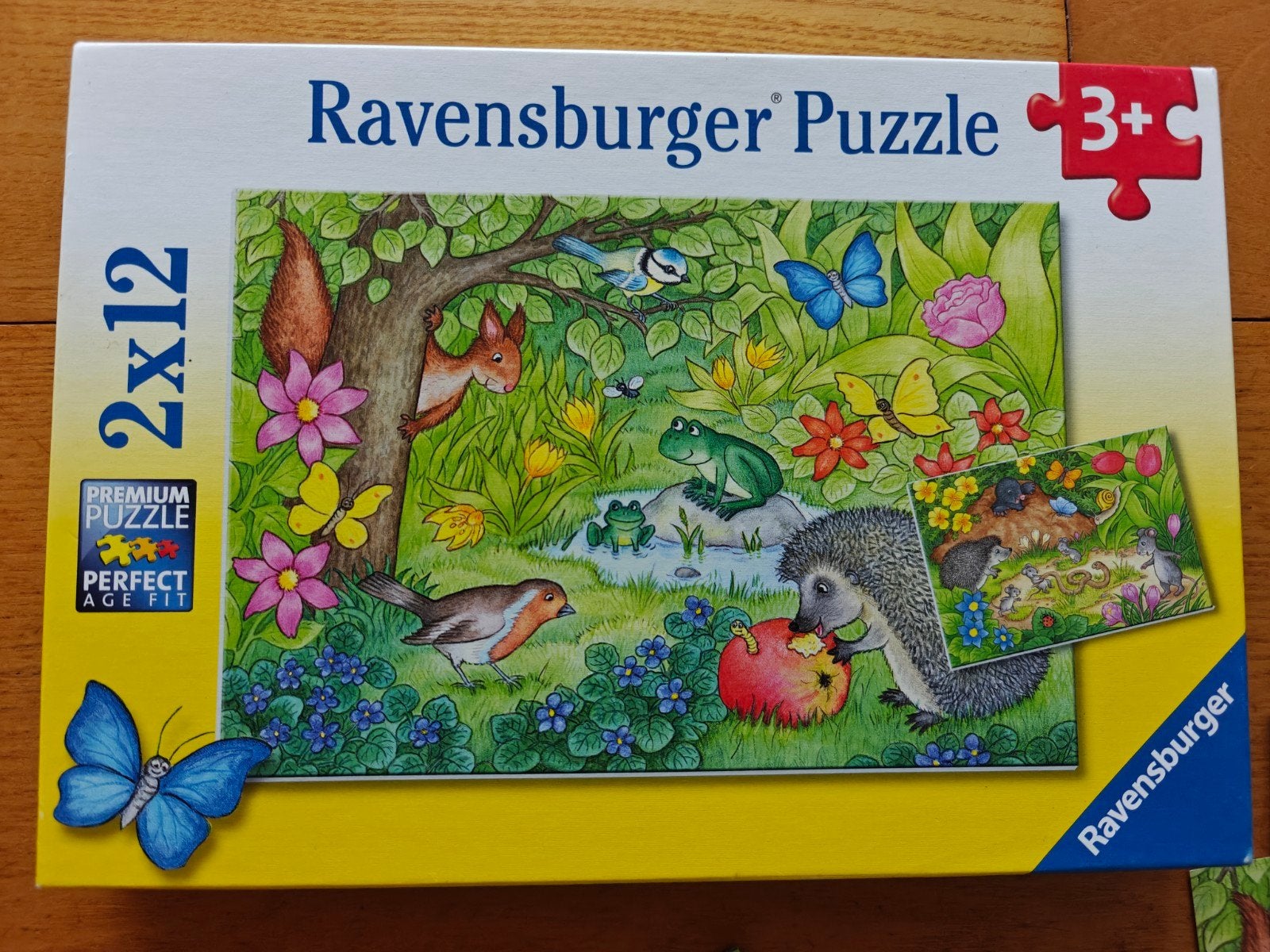 Ravensburger Puzzel 2x12 Stukjes - Dieren in de Tuin, Ophalen of Verzenden, 10 tot 50 stukjes, Zo goed als nieuw, 2 tot 4 jaar