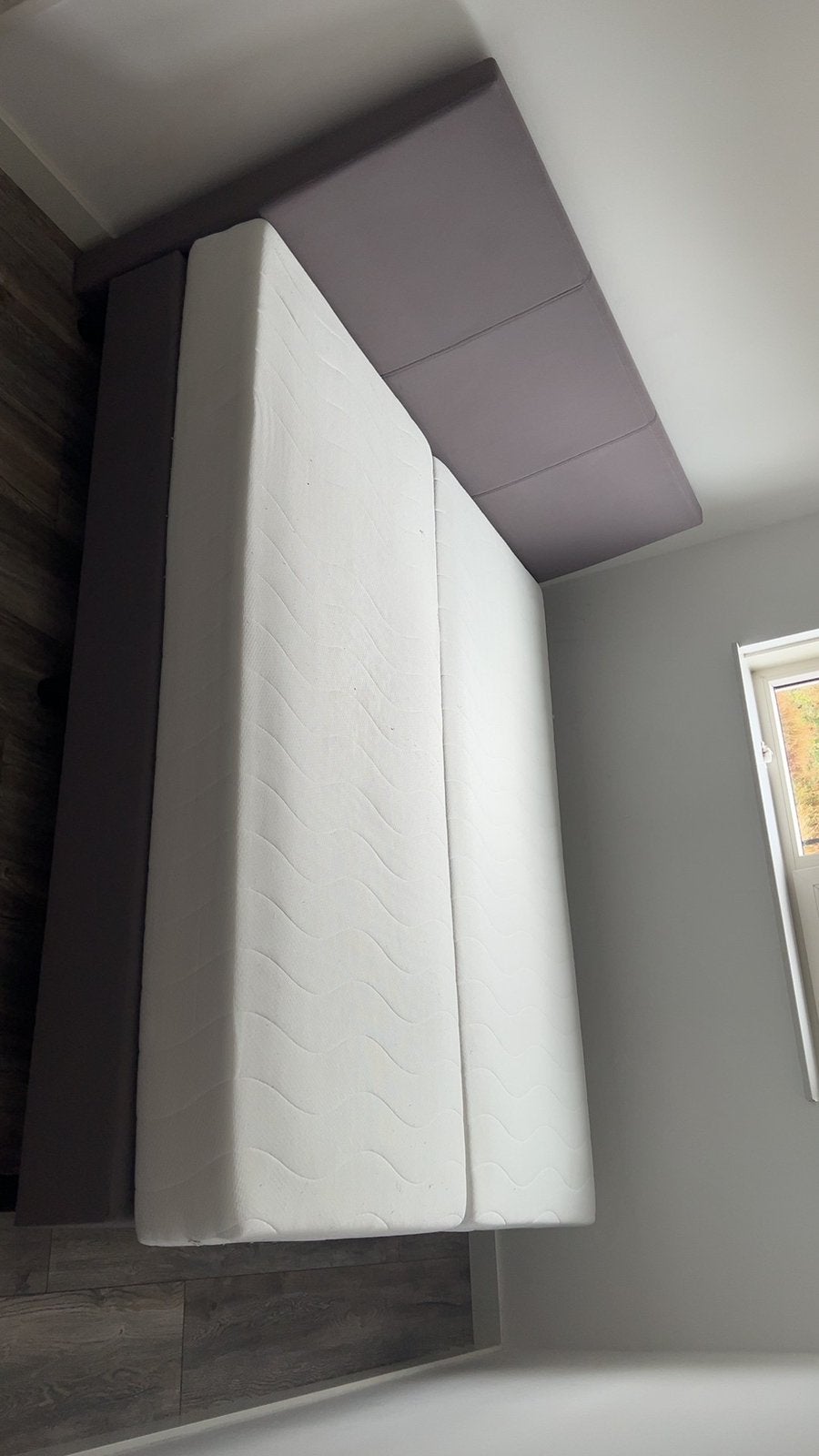 Boxspring 180 x 200 taupe, Huis en Inrichting, Slaapkamer | Boxsprings, Ophalen, Gebruikt, Meerkleurig, Tweepersoons