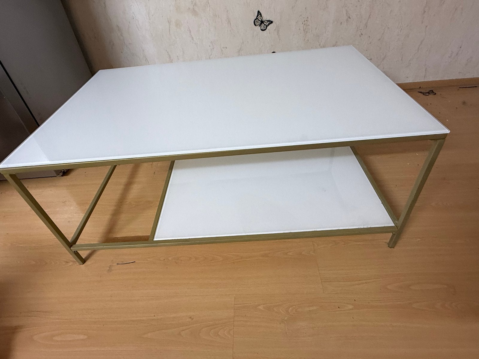 Moderne Salontafel met Glas - 110x70x40 cm, Ophalen, Gebruikt, 100 tot 150 cm, 50 tot 100 cm