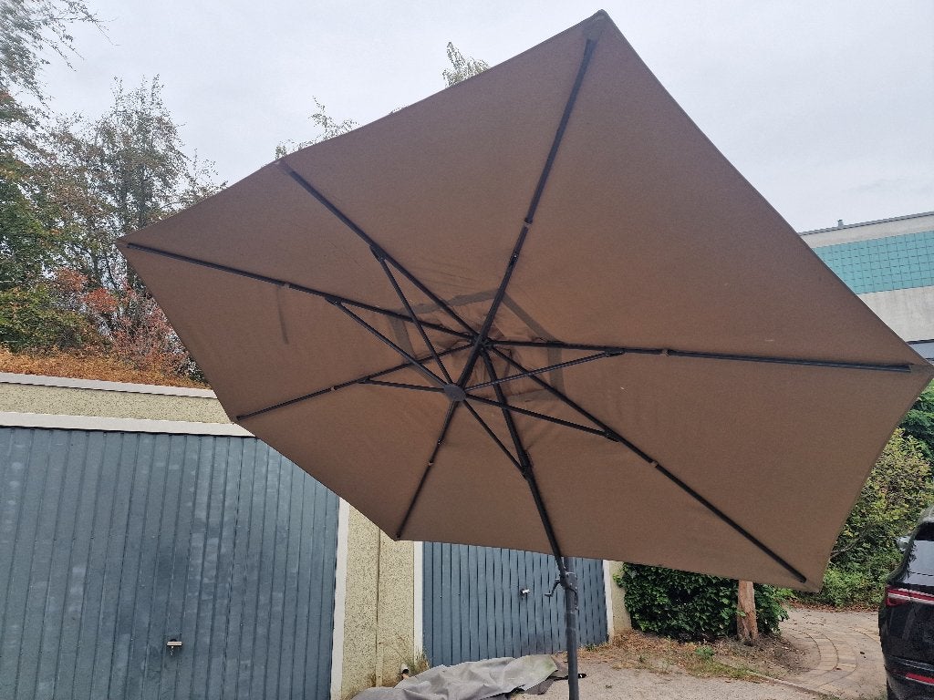 Zweefparasol voor in de tuin, Ophalen, 2 tot 3 meter, Verstelbaar, Zweefparasol