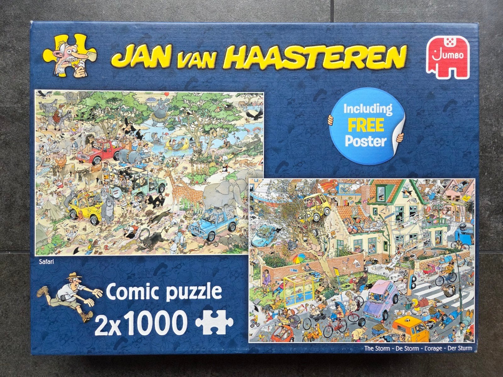 Jan Van Haaster puzzel (Safari & de storm), Hobby en Vrije tijd, Ophalen of Verzenden, 500 t/m 1500 stukjes, Zo goed als nieuw